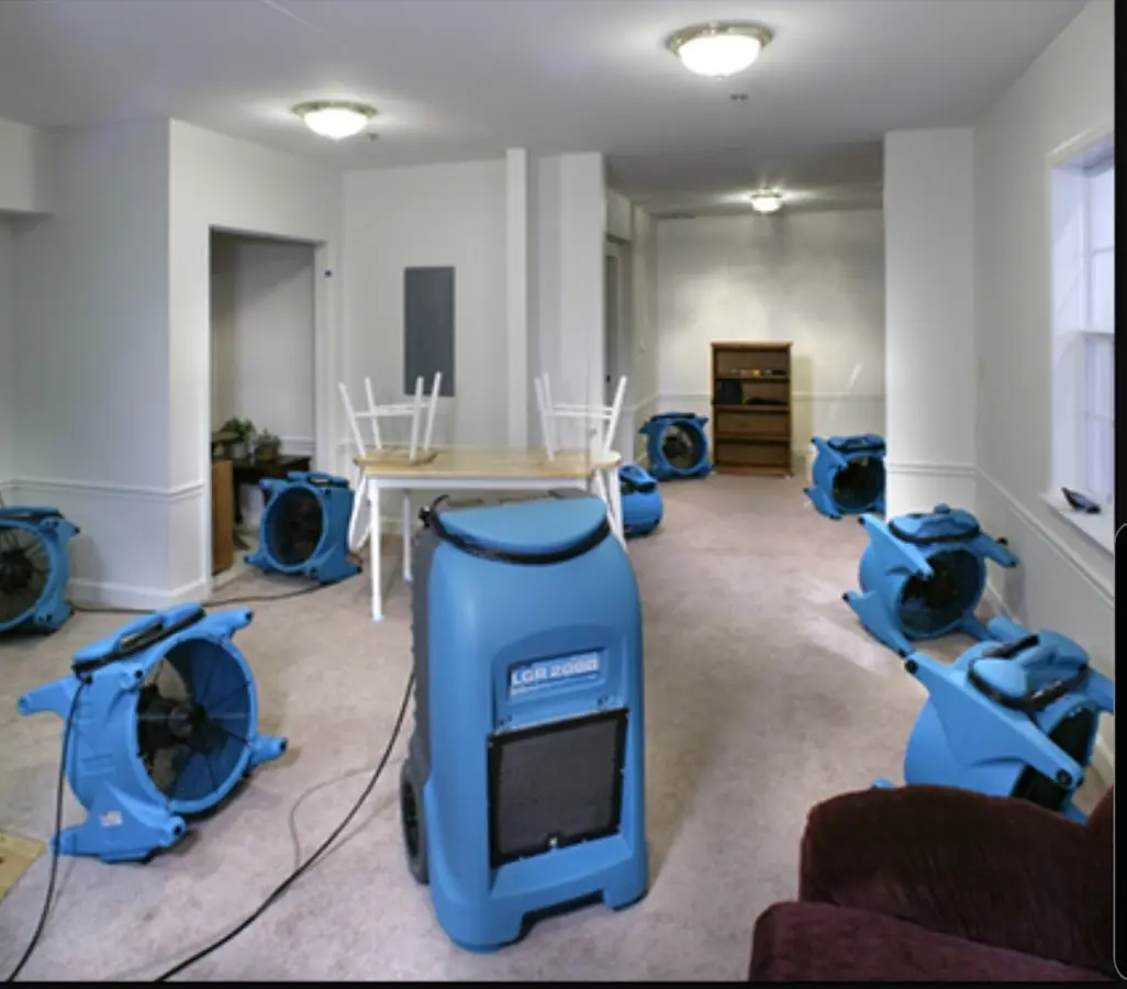 Air movers and dehumidifier setup for Water Extraction & Removal in Loveland